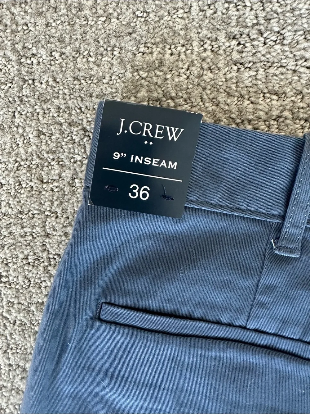NWT J Crew Men's Navy 9 inch inseam Chino Shorts